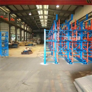 管材棒料型材钢材在车间仓库里存放 伸缩悬臂货架