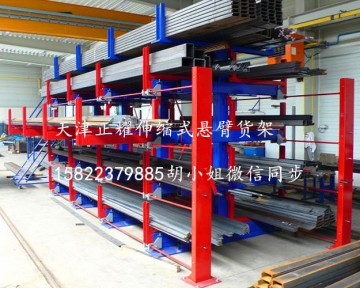 浙江台州伸缩式悬臂货架方案 管材存放架 钢材放置架